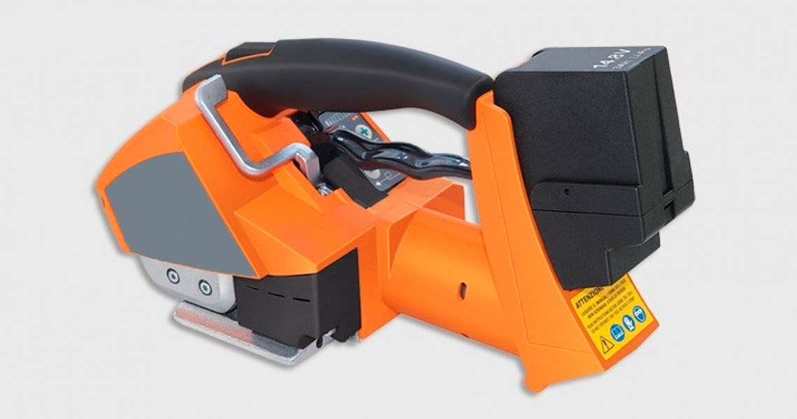 Flejadora de batería con fleje de poliéster modelo FSB- 16/19