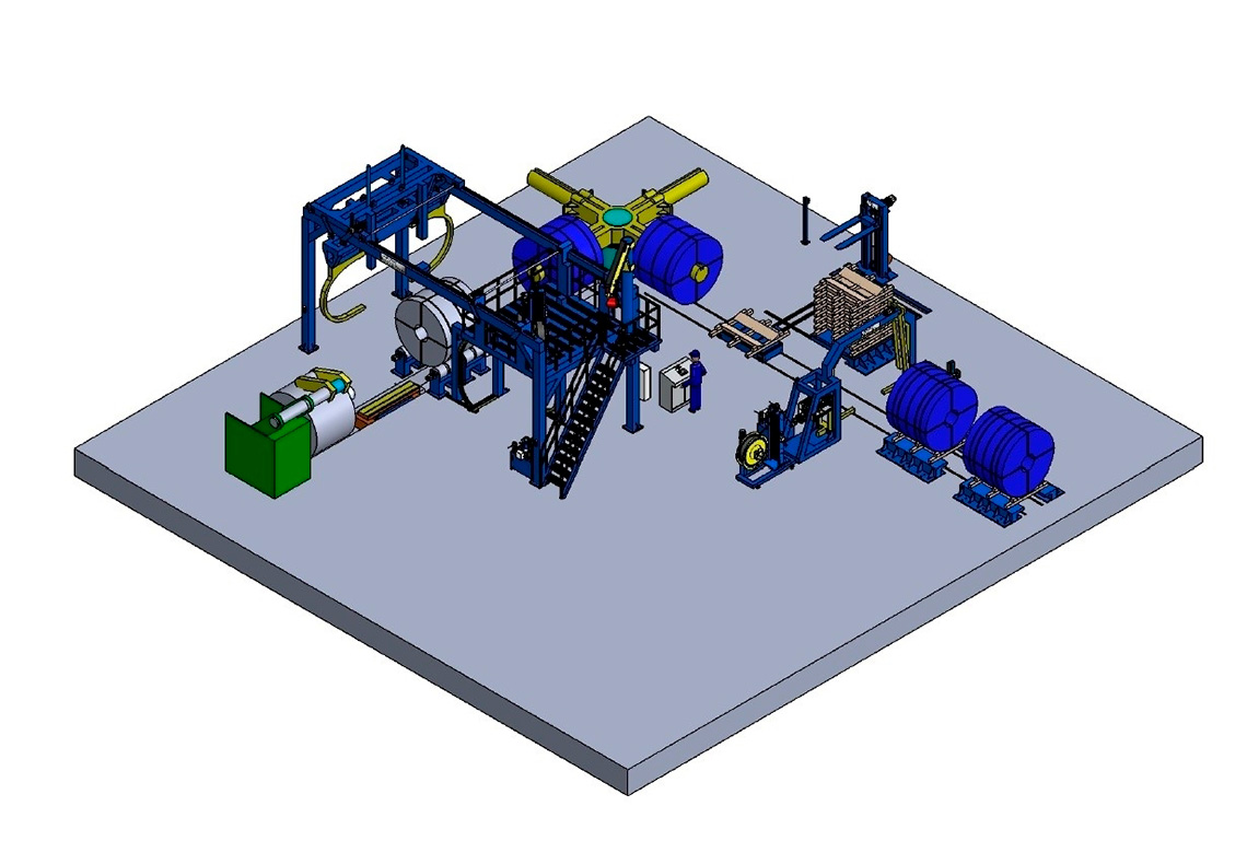 Línea automática de embalaje de SAIZAR para bobinas de acero