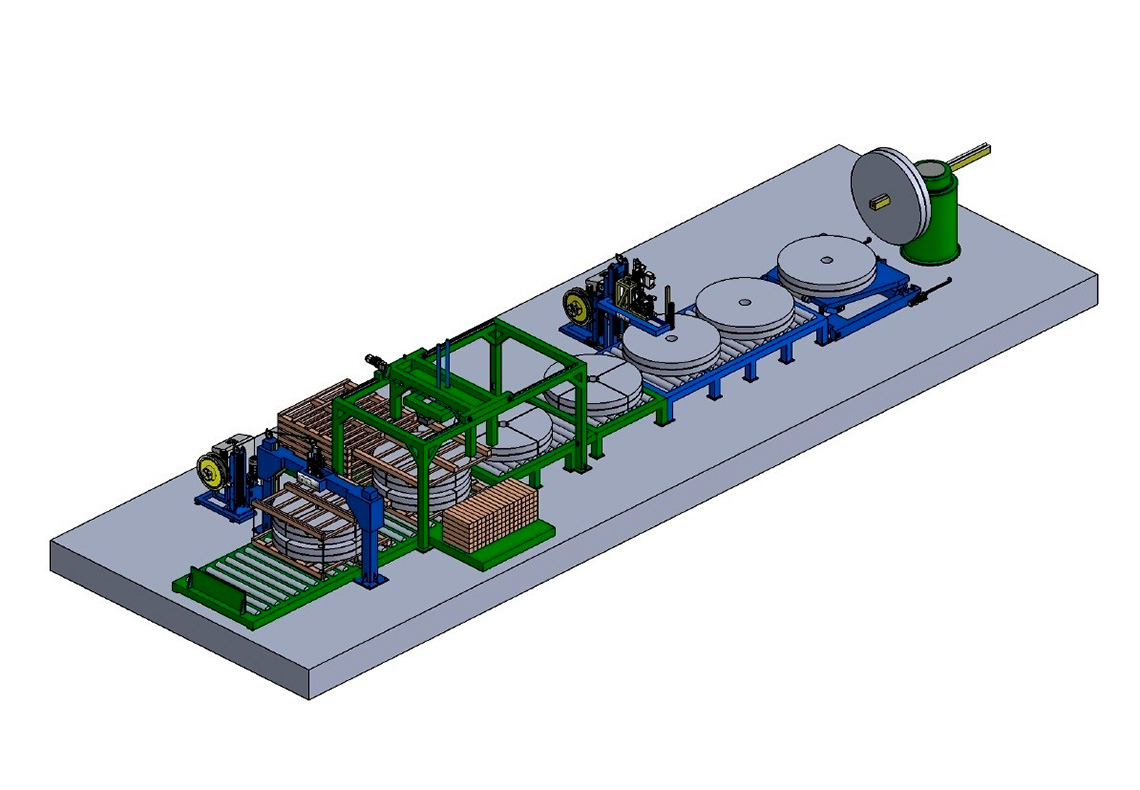 Línea automática de flejado de SAIZAR para bobinas de acero