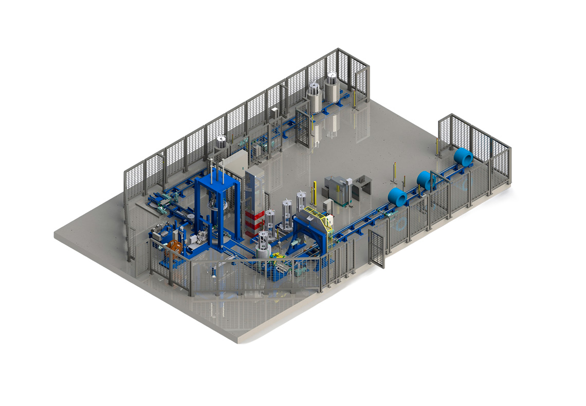 Línea automática de embalaje para bobinas de alambre de SAIZAR