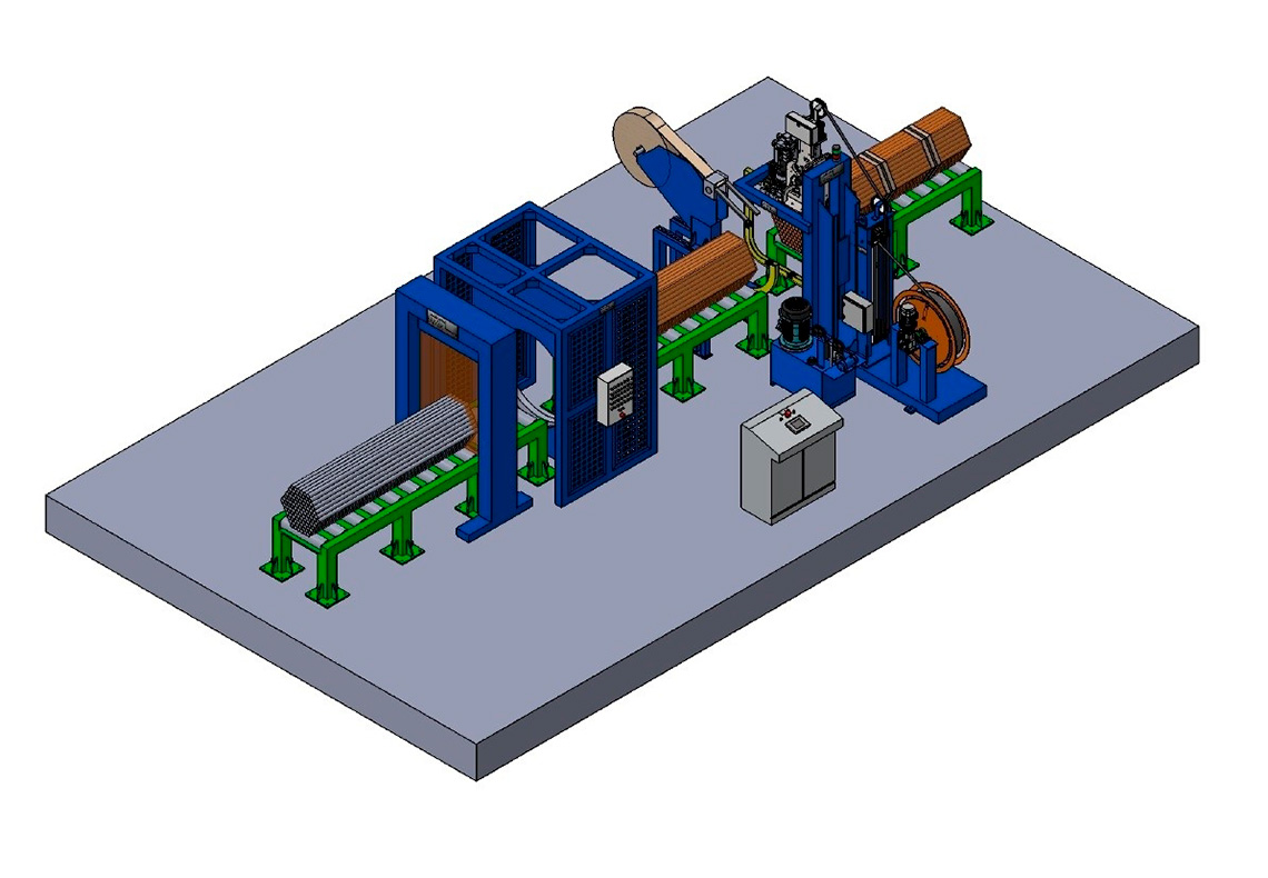 Línea de flejado y plastificado para paquetes de SAIZAR