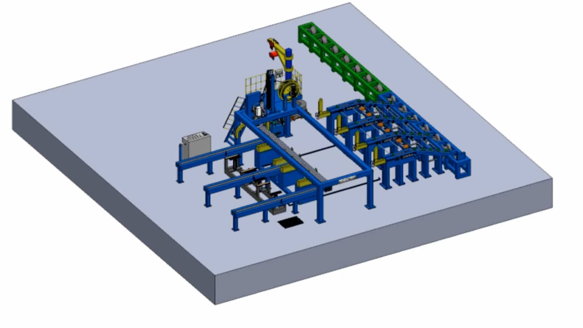 Línea automática de formación y flejado de tubos y tuberías con salida frontal de SAIZAR