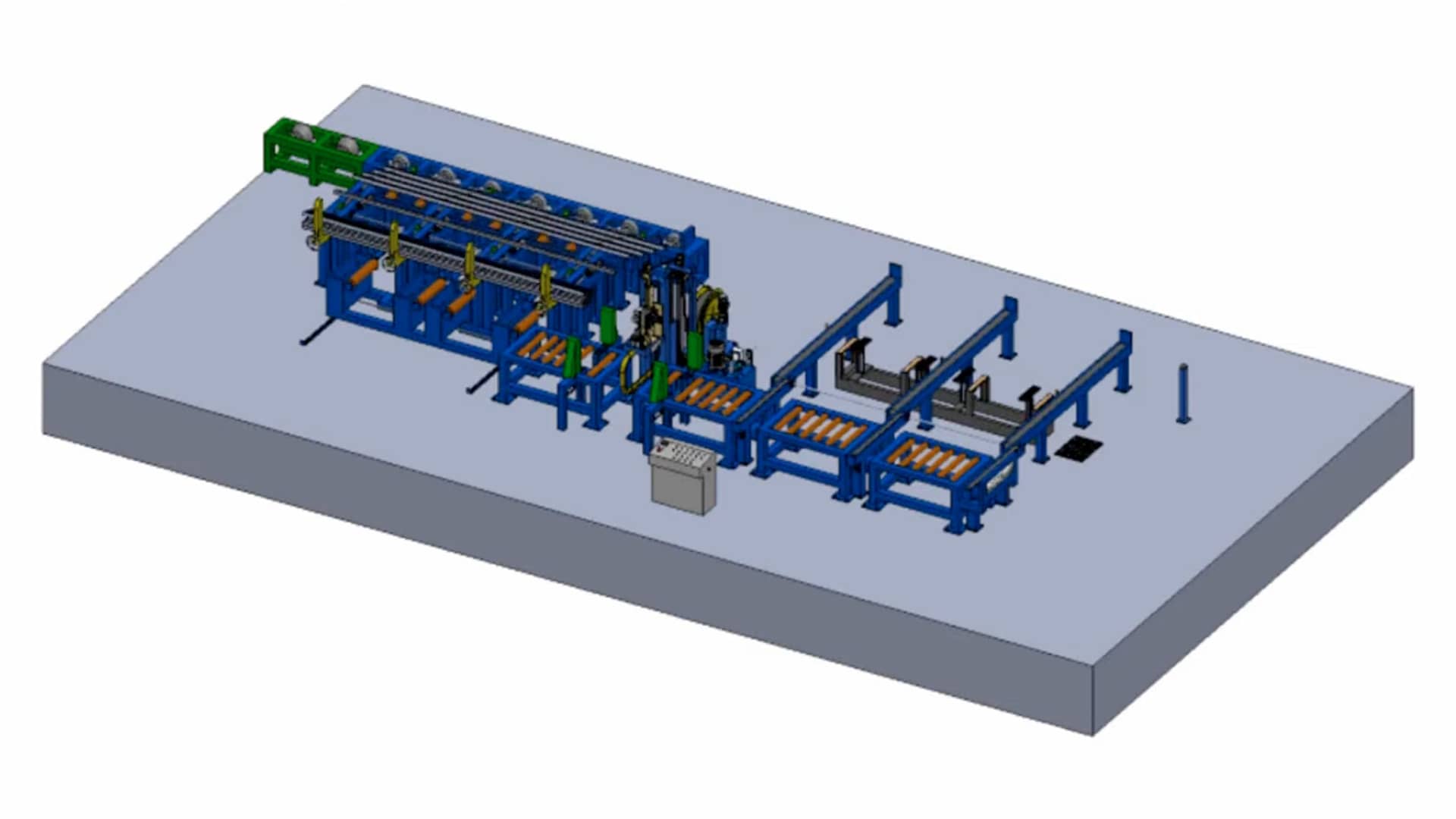 Línea automática de formación y flejado de paquetes con salida lateral de SAIZAR